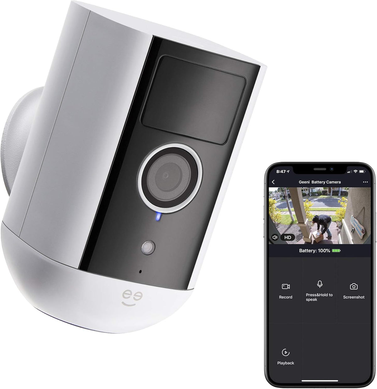 2 Pack 1080P Rechargeable Battery-Powered WiFi Security Camera L6489