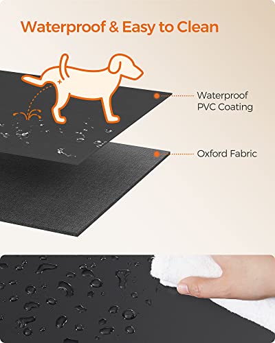 Oxford Fabric Dog Playpen, L, 44.1 x 44.1 x 24.4 Inches, PVC Pipe Frame, Breathable Mesh, Double Openings, Dove Gray and Slate Gray O3922