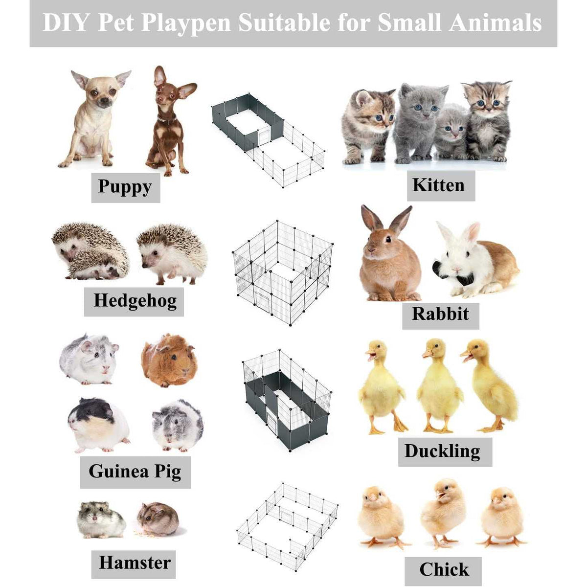 Small Animal Pet Playpen with Door C21748