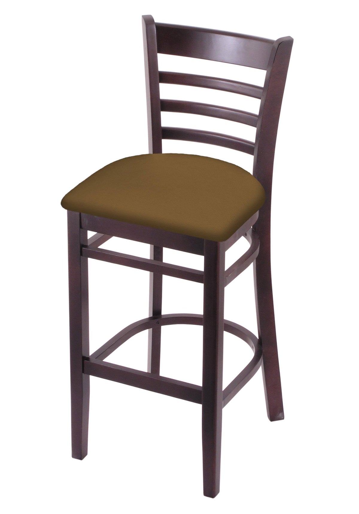 25x22 Counter Stool with Dark Cherry Finish and Canter Saddle Seat W8407