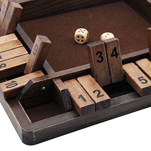 Wooden Shut The Box Dice Game Set V155344