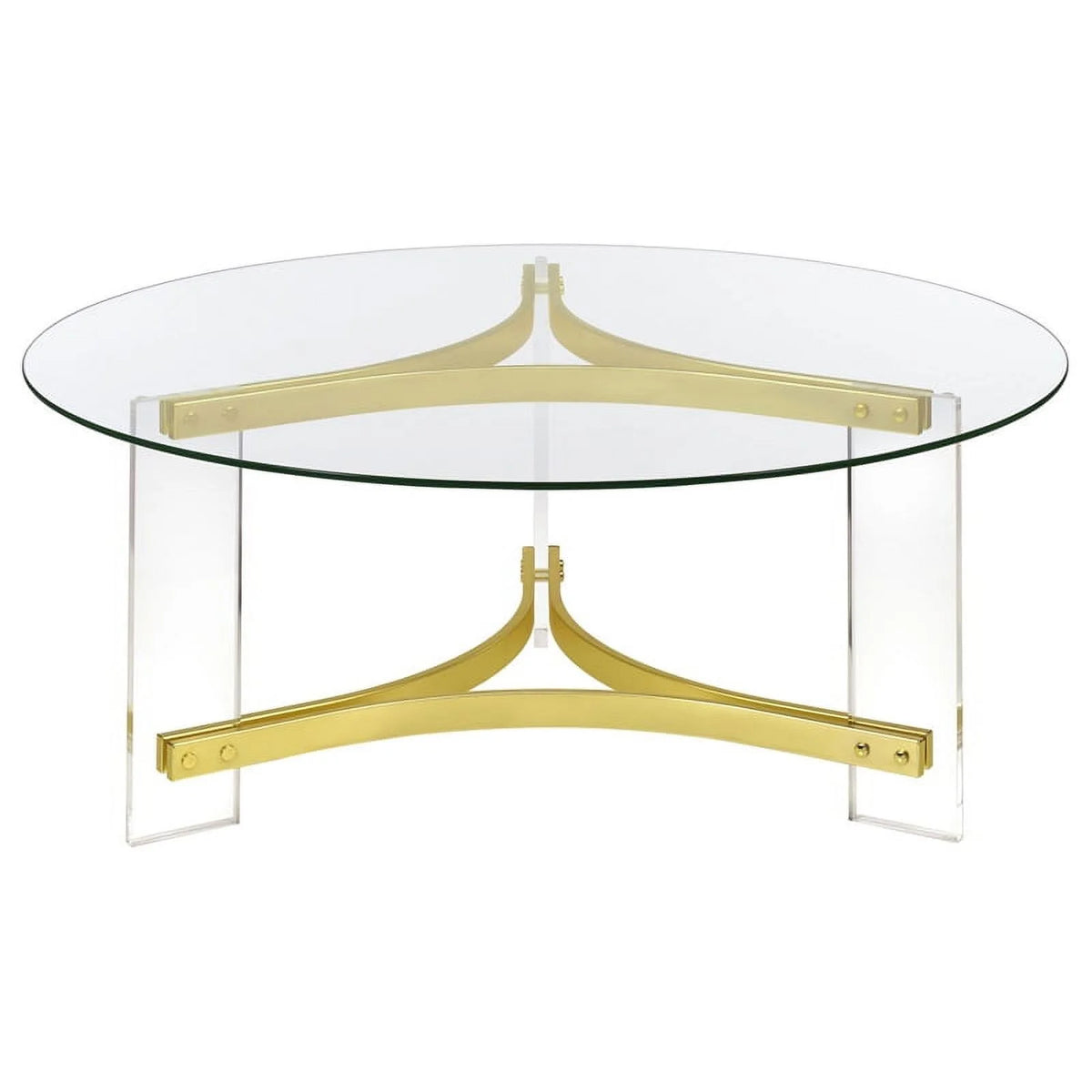 Round Glass Coffee Table with Acrylic Legs E519595