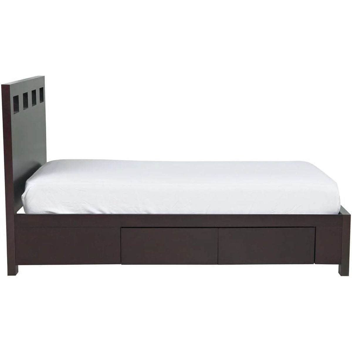 Espresso Solid Wood Platform Storage Bed C24486
