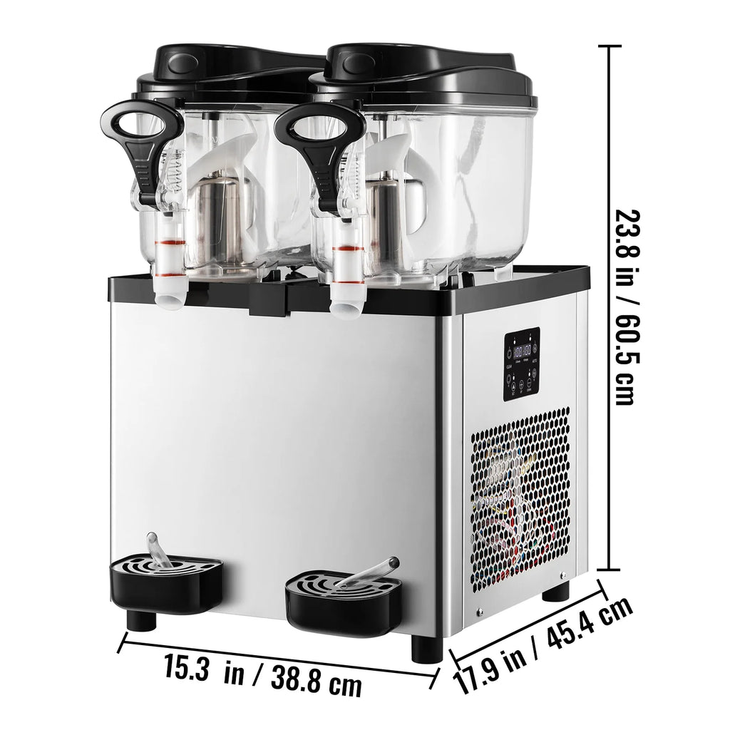 6 L x 2 Tanks 400W 110V Stainless Steel Slushy Machine Z340506