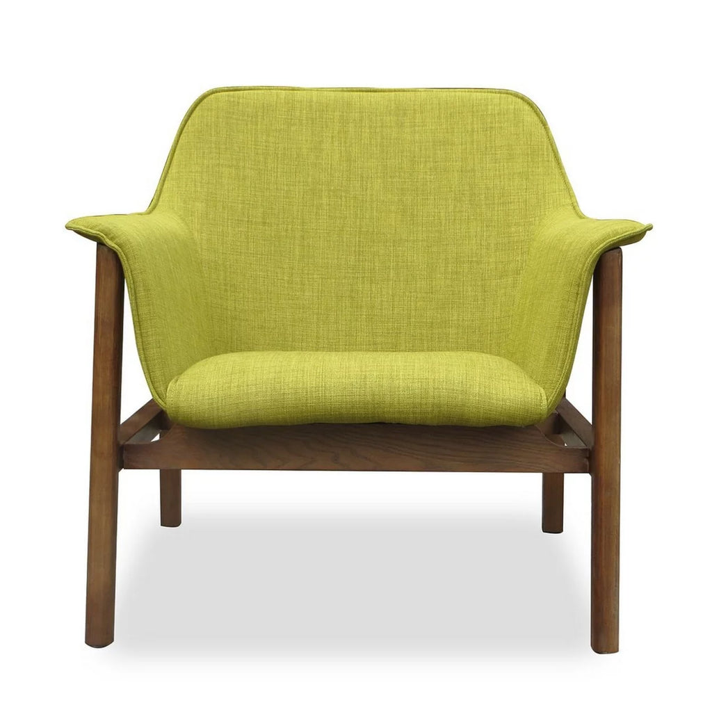 Green and Walnut Linen Weave Accent Chair H777499