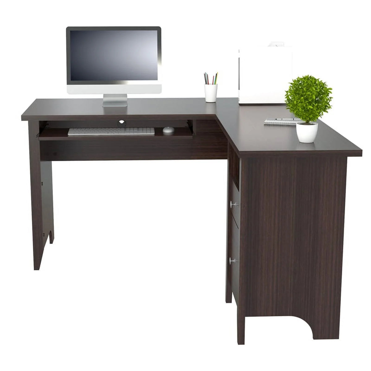 L-Shaped Computer Desk & Corner Bookcase T70933