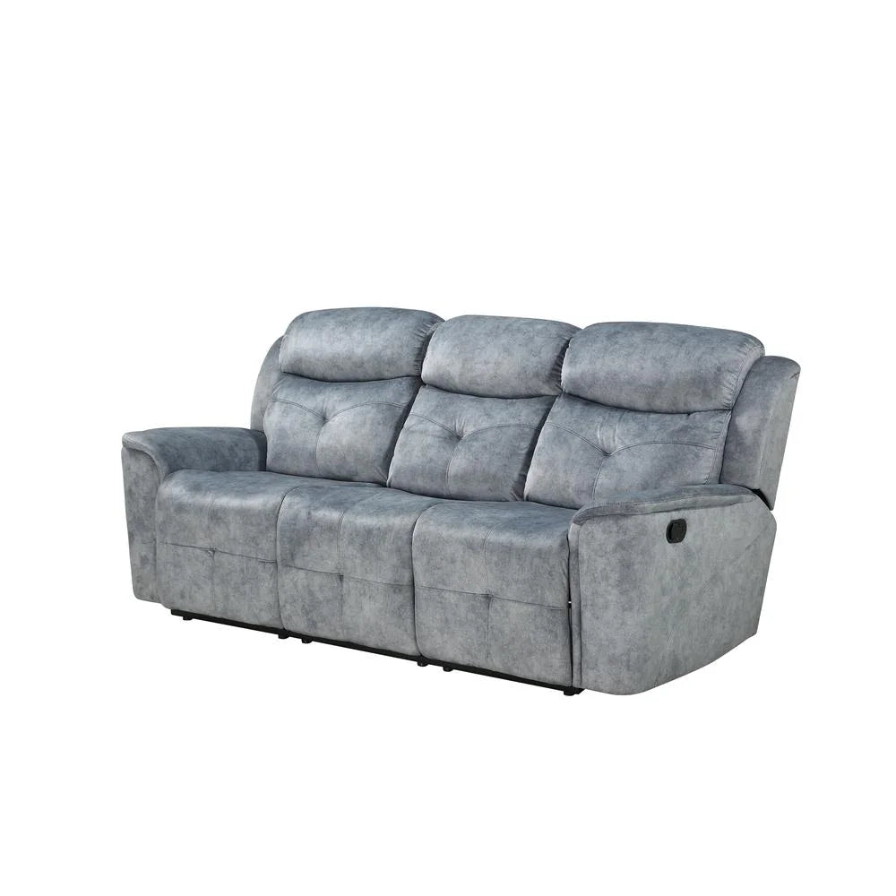 Silver Gray Fabric Reclining Sofa D4145