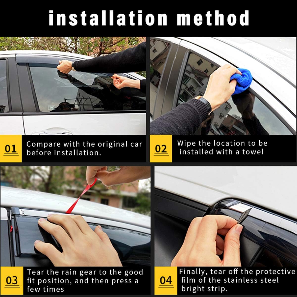Smoke Tape-On Side Window Deflectors S532
