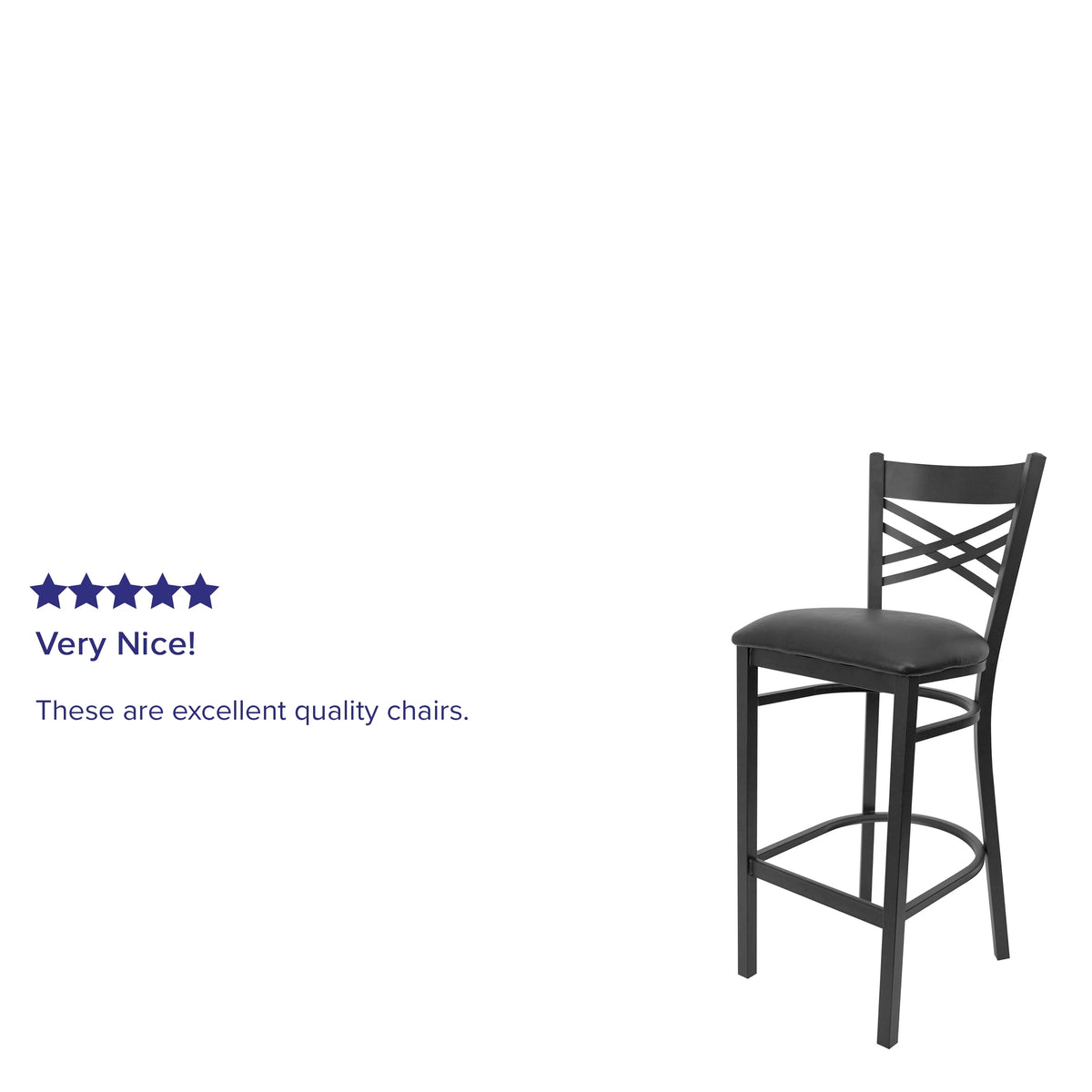 Black X Back Metal Barstool V693