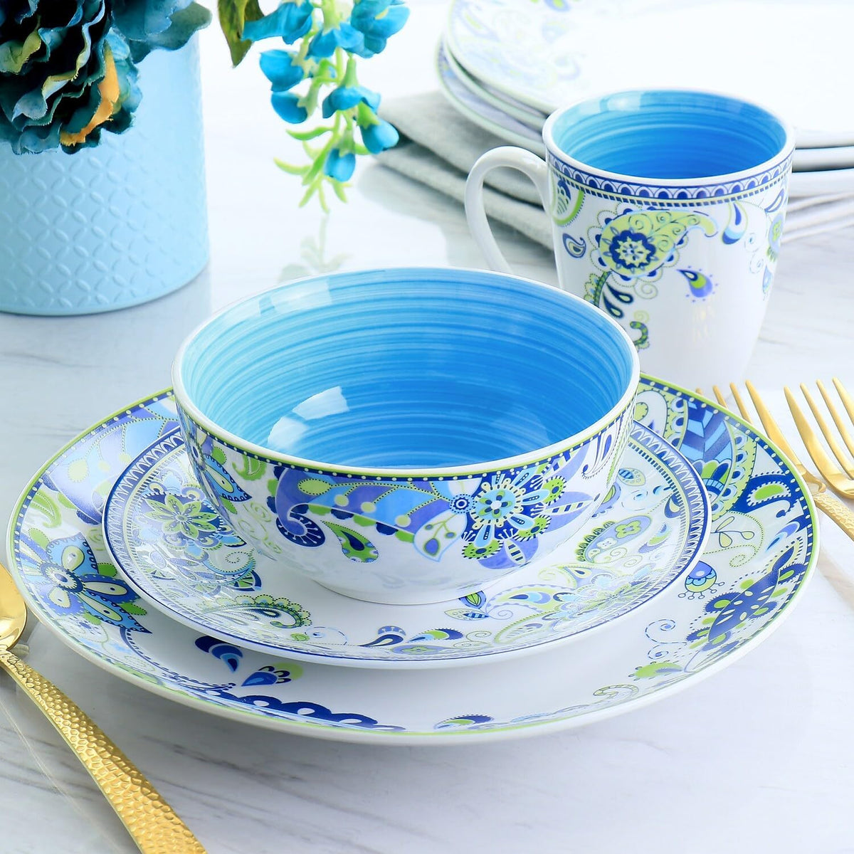 16 Piece Round Porcelain Dinnerware Set E397174