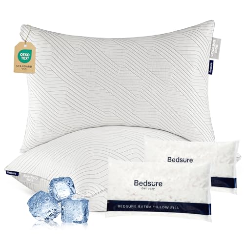 Memory Foam King Size Set of 2 Adjustable Cooling Pillows W972