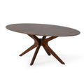 75 in. Walnut Oval Wood Dining Table Q537082