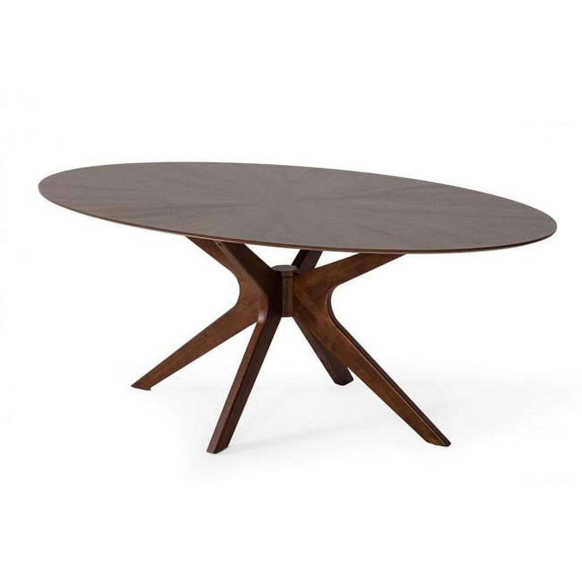 75 in. Walnut Oval Wood Dining Table Q537082