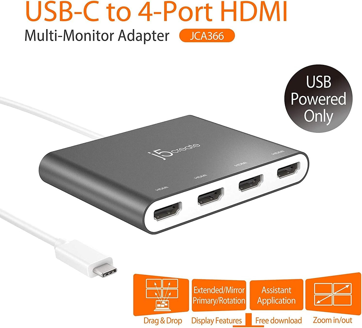 USB-C to 4 Port HDMI Adapter Hub K60462