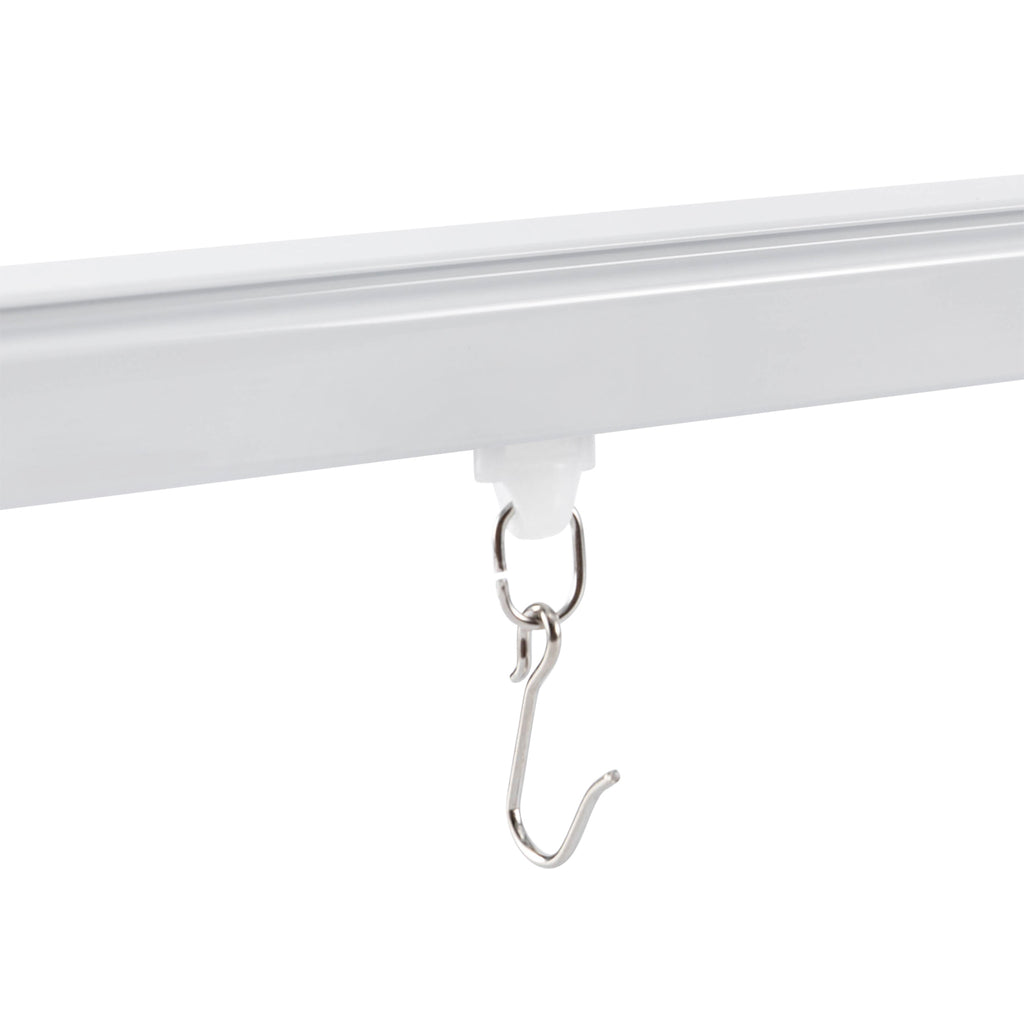 White Ceiling Mount Curtain Track Kit with Hooks R3132