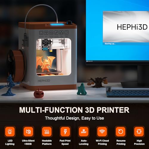 Mini 3D Printer, FDM 3D Printer, Fully Assembled Auto Leveling, Resume Printing, Removable Flexible Magnetic Build Plate R889556