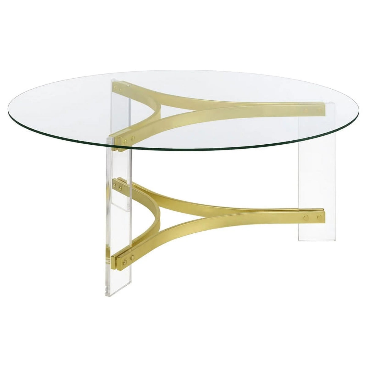 Round Glass Coffee Table with Acrylic Legs E519595