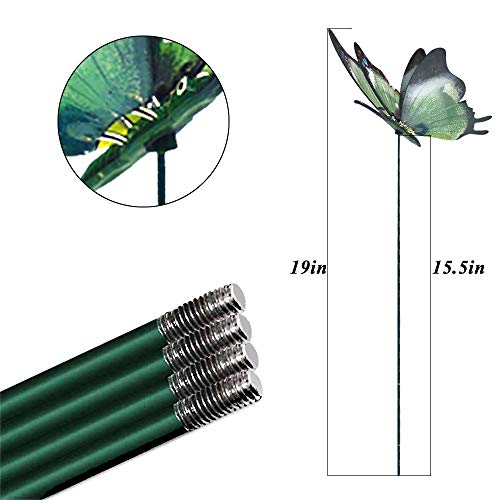 3D Large Butterfly Garden Stakes Decorations Outdoor Lawn Decorative Yard Decor Ornaments (Pack of 4) S85414