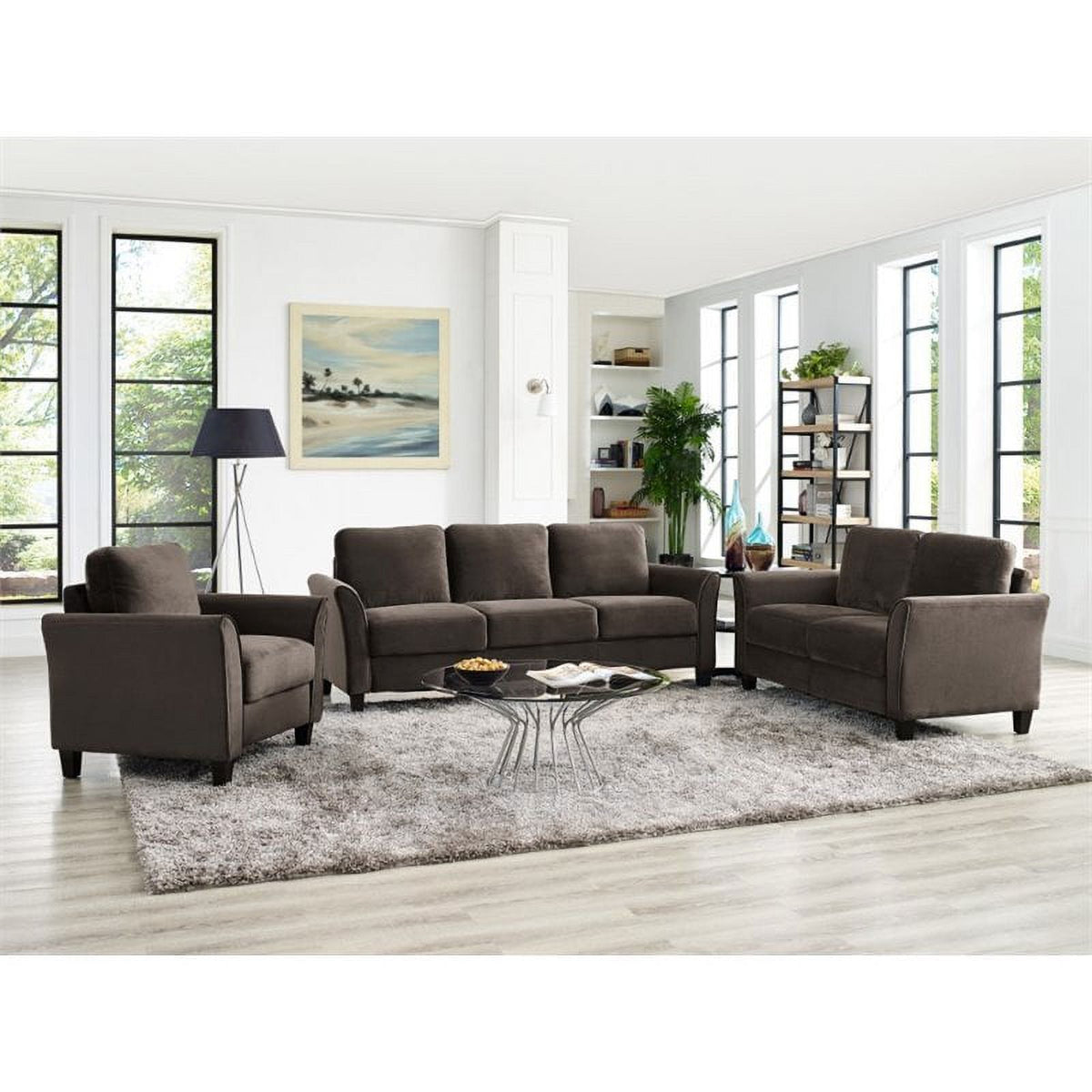 3 Piece Sofa Set in Coffee N427