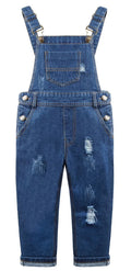 Blue 12T Girls Ripped Jeans Overalls V671617