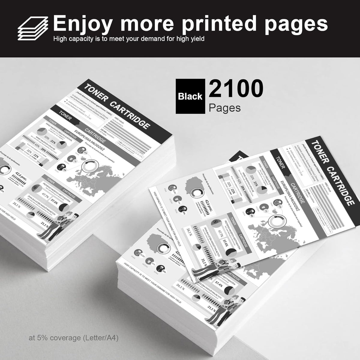 4 Pack Black Toner Cartridge E455387