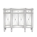 Mirrored Finish Glass TV Stand with 3 Drawers D234533