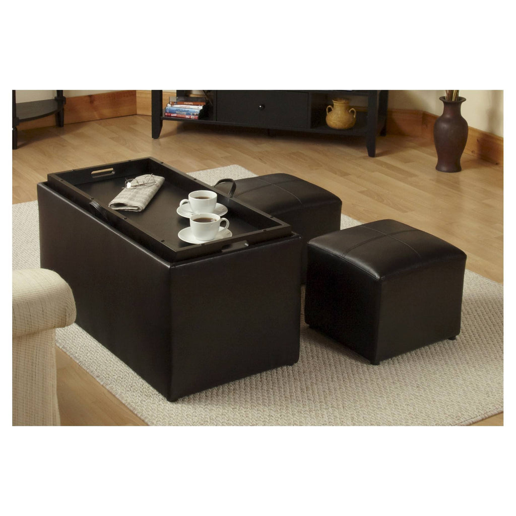 Black Espresso Storage Ottoman G1596