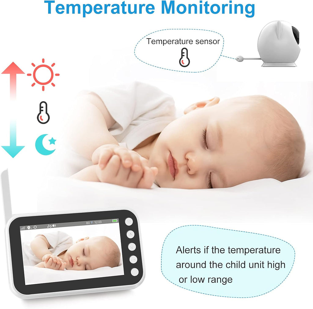 Video Baby Monitor with 4.3 Inch LCD Screen Night Vision Two-Way Talk Z8298