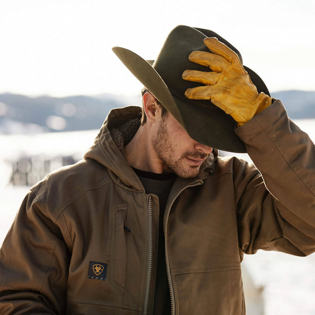 Khaki Hooded Work Jacket L6671