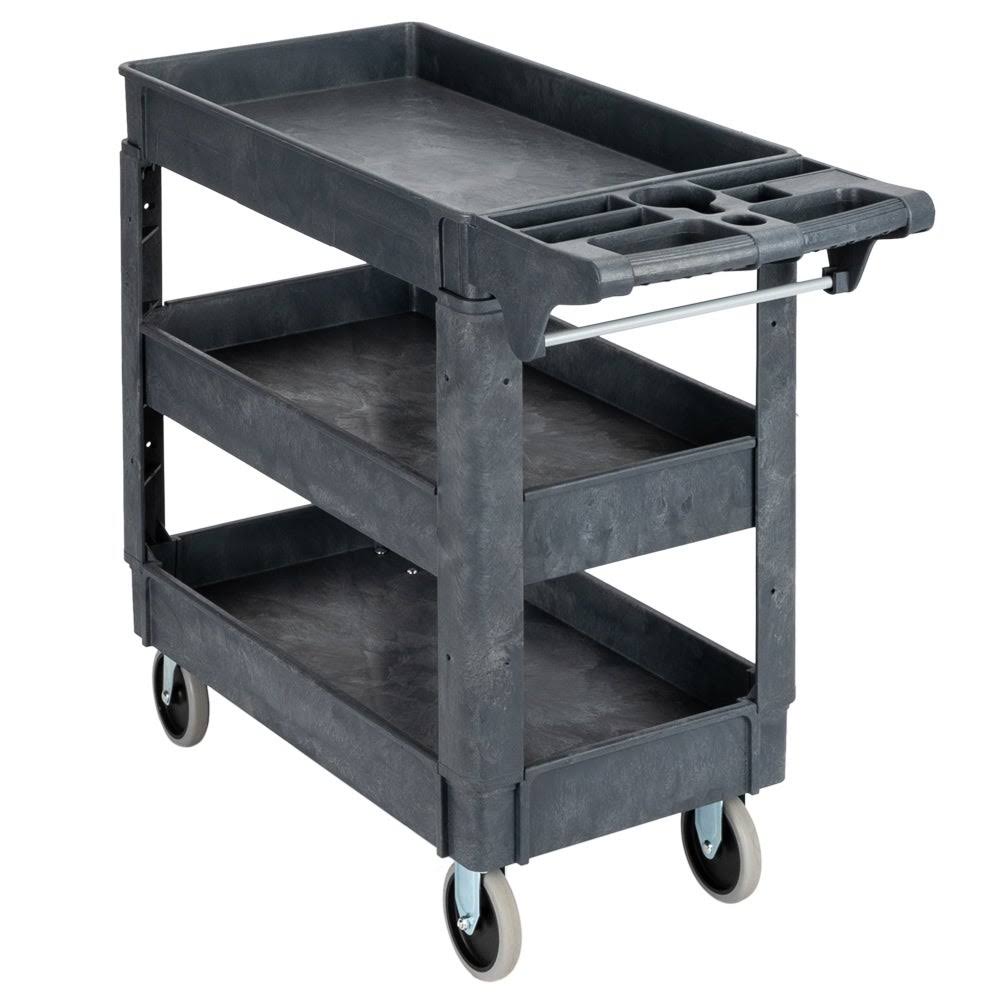 Grey Three-Layer Plastic Storage Trolley Q747237