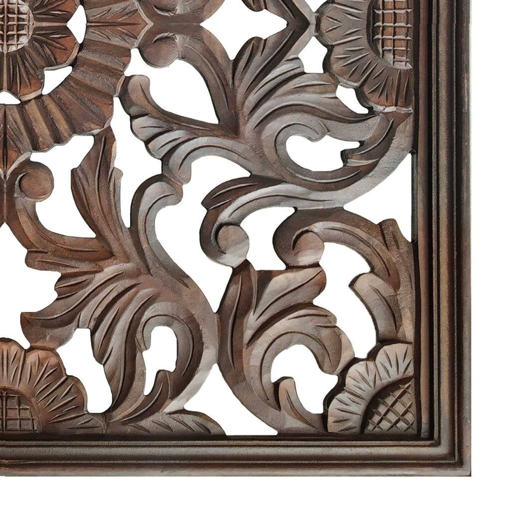 Burnt Brown Square Wooden Wall Panel B519