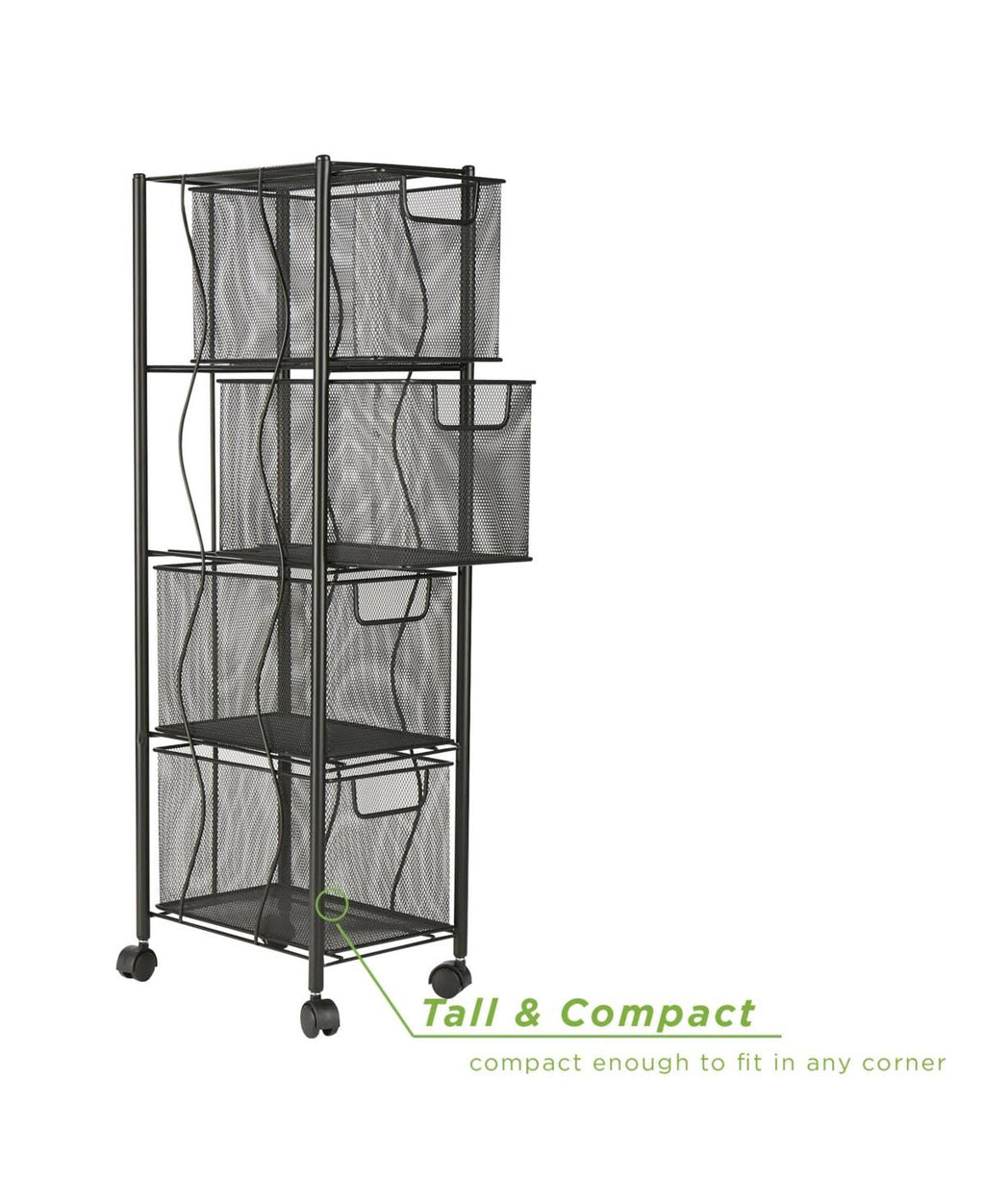 4 Drawer Rolling Mesh Metal Cart B198235