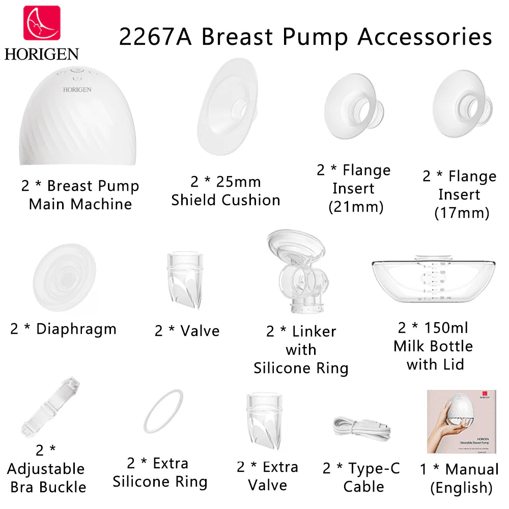 Double White Electric Wearable Breast Pump B684