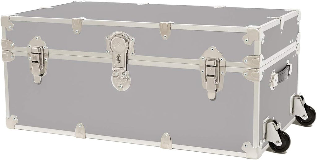 Large Armor Trunk with Removable Wheels 32x18x14 (Silver) W36543