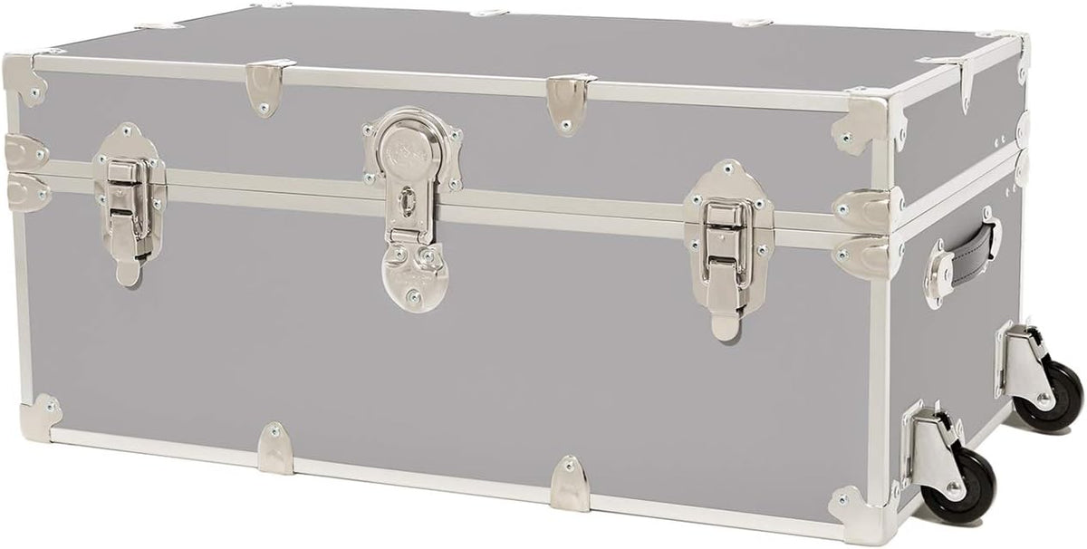 Large Armor Trunk with Removable Wheels 32x18x14 (Silver) W36543
