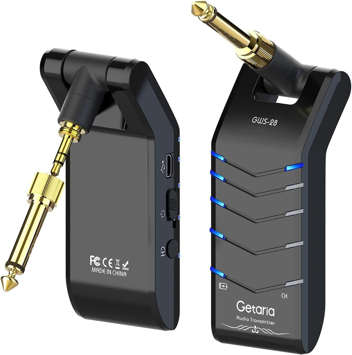 Wireless Guitar Transmitter and Receiver 5 Channels Electric Guitar Bass Pack of 2 N8769