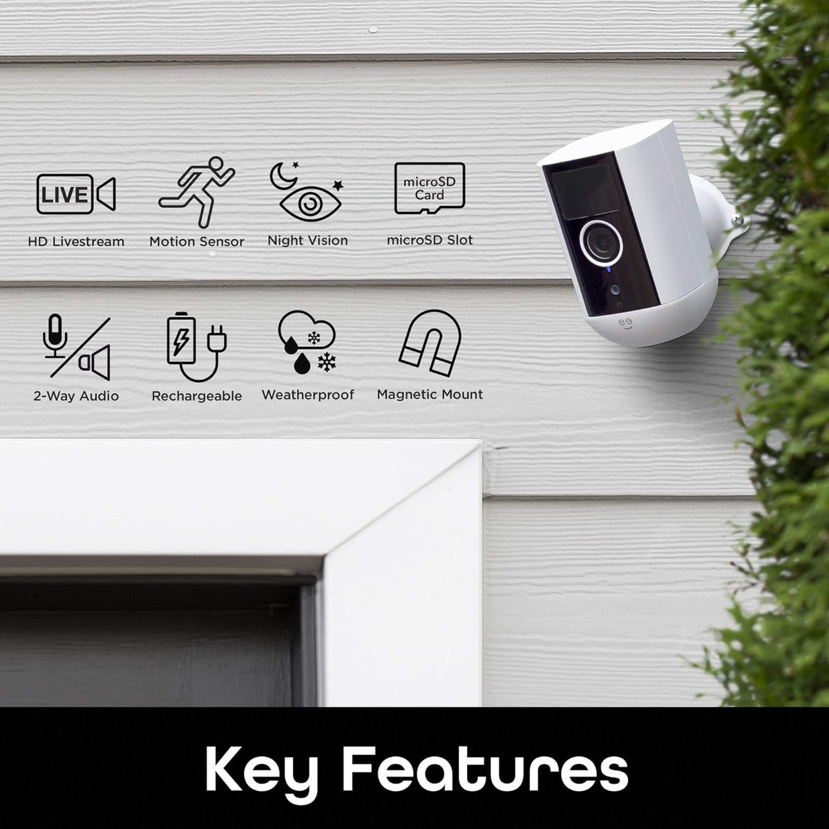 2 Pack 1080P Rechargeable Battery-Powered WiFi Security Camera L6489