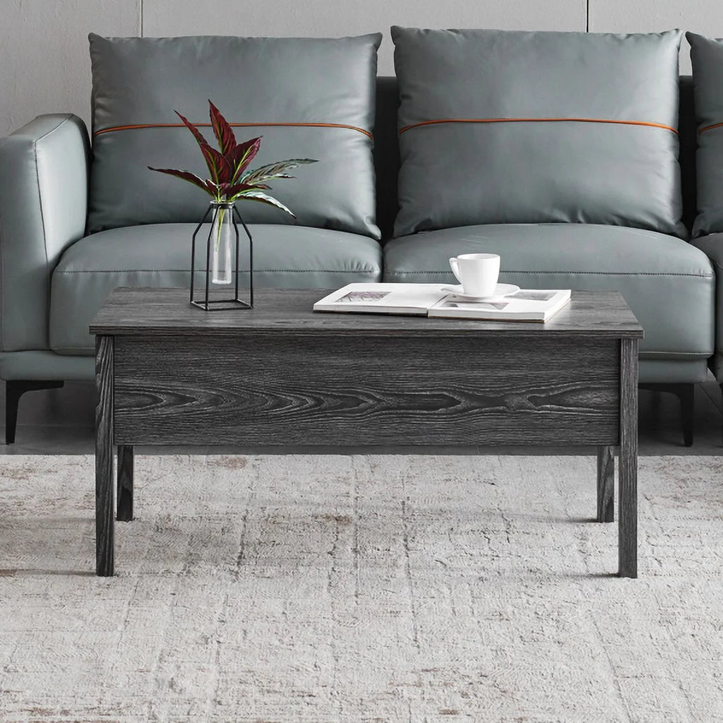Dark Grey Oak Lift-Top Coffee Table with Storage N423