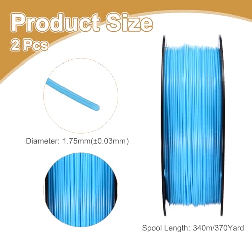 1.75mm 1KG PETG 3D Printer Filament Sky Blue 2 Pcs P1295