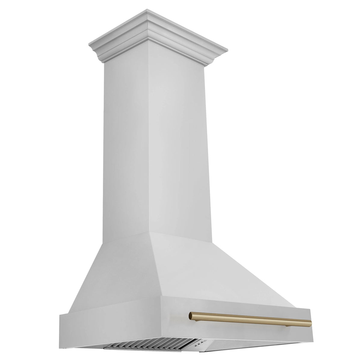 30 Inch Range Hood with Stainless Steel Shell and Champagne Bronze Handle L258