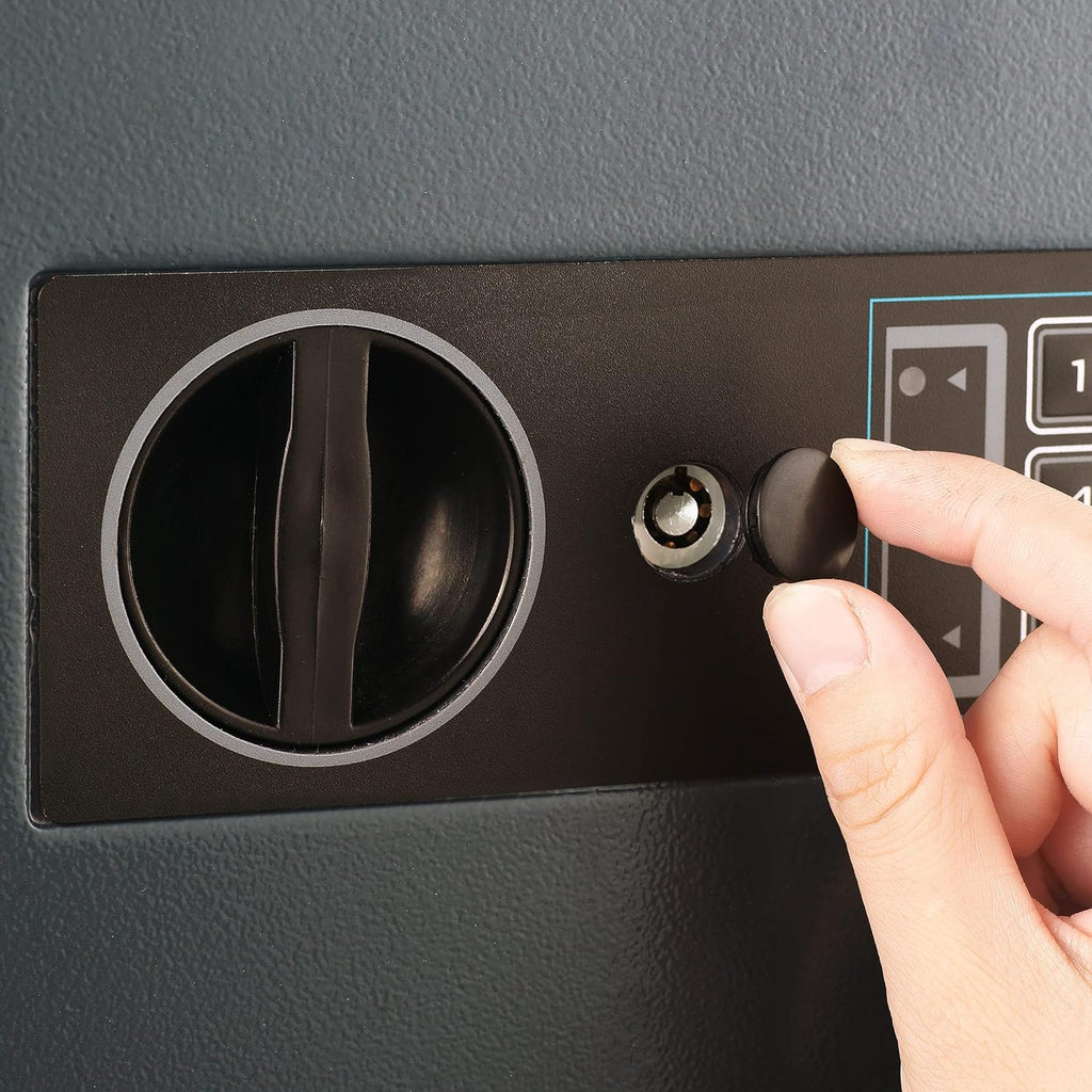 Black Digital Safe Compact Steel Money Security Box with Keypad O89931