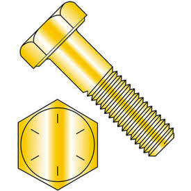 3/4-10 x 3-1/4x22 Hex Head Cap Screw Steel Zinc Yellow Grade 8 25 Pk E987