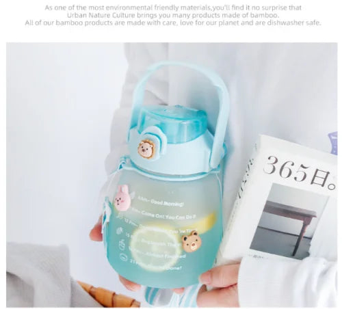1.3L Water Bottle With Straw D12079