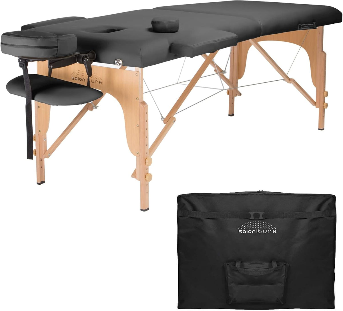 Black Portable Folding Massage Table with Carrying Case H52994