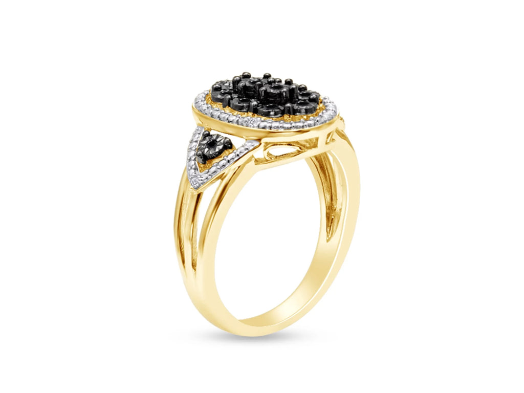 Oval Frame Cluster Engagement Ring B379