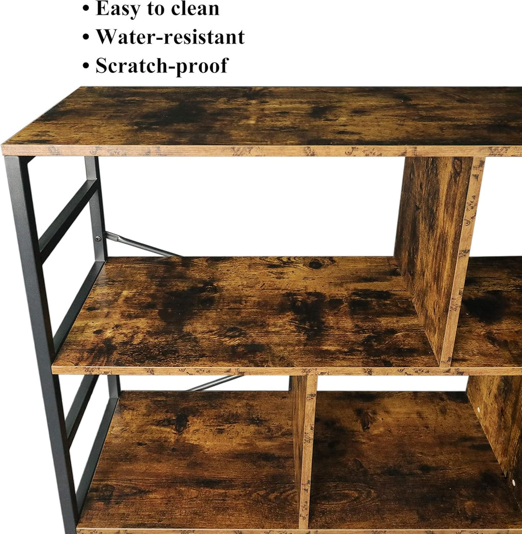 3-Tier Square Bookcase with 7 Open Storage Shelves H24355