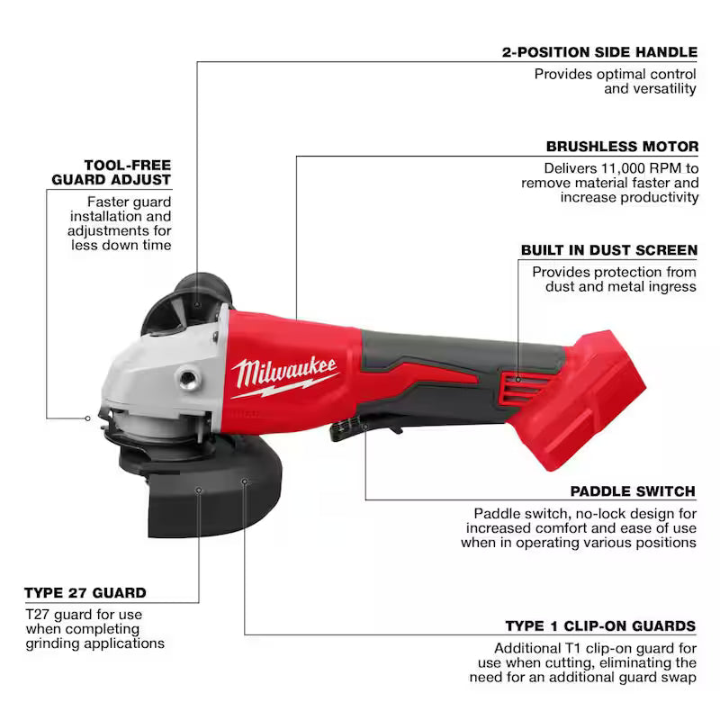 18-Volt Lithium-Ion Brushless Cordless 4-1/2 in./5 in. Grinder with 5.0Ah Starter Kit X69533