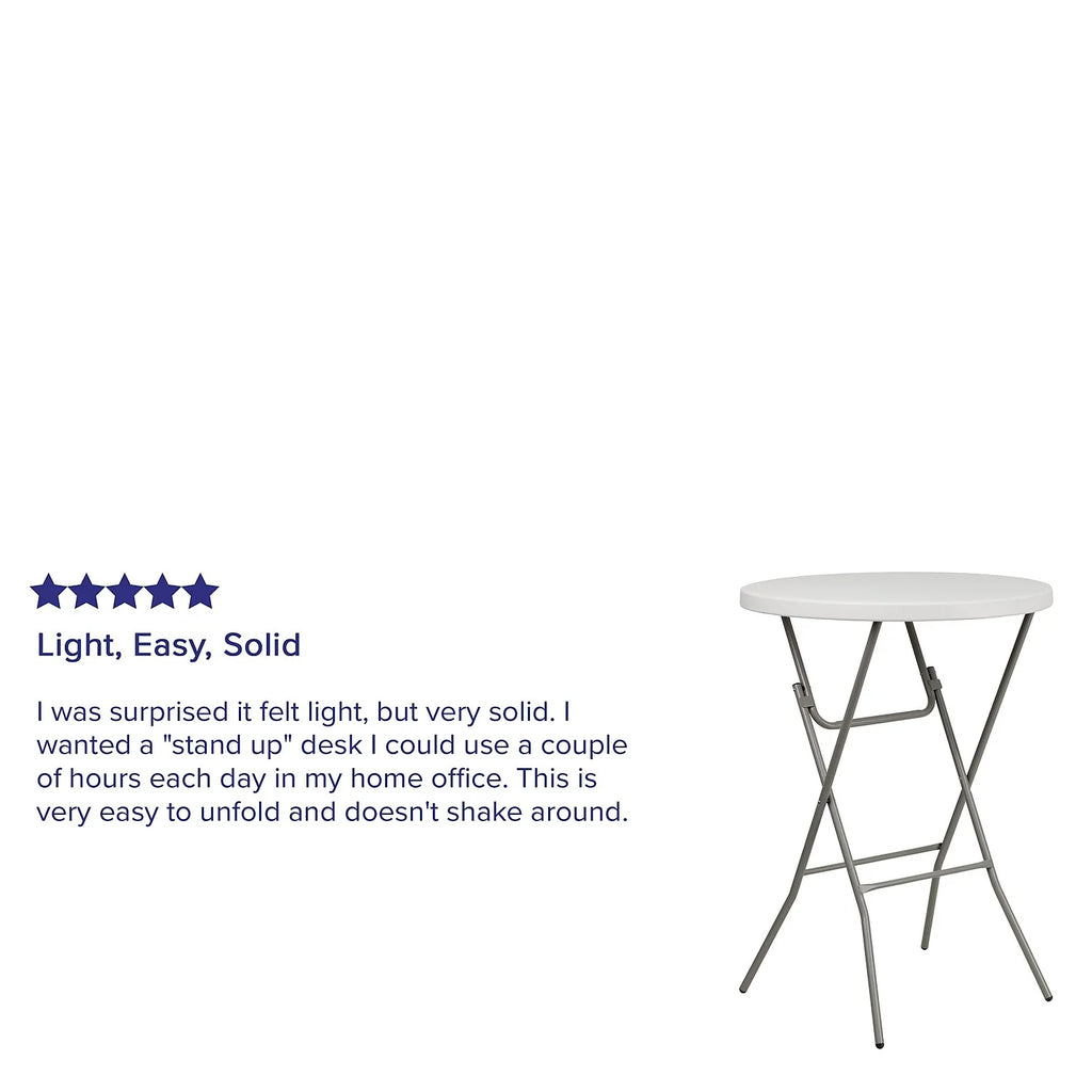 2.63-Foot Round Granite White Plastic Folding Table F5921