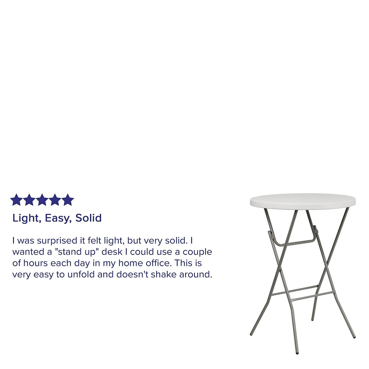 2.63-Foot Round Granite White Plastic Folding Table F5921