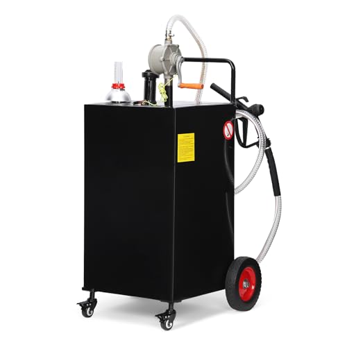30 Gallon Portable Gas Caddy on 4 Wheels with Manual Transfer Pump B866